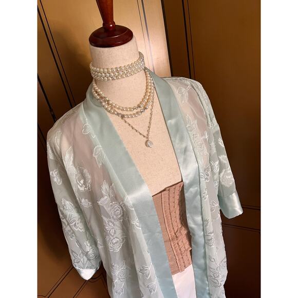 Vintage robe in ice blue, one size - Picture 3 of 5